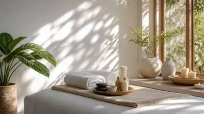 Relaxation scene with calming elements, soothing atmosphere