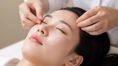 User receiving acupuncture treatment